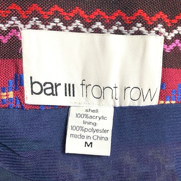 NEW Bar III Faux Wrap Asymmetrical Embroidered Tribal Aztec‎ Striped Skirt M - Picture 6 of 11